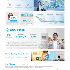 แอร์ติดผนัง Midea 8,800 BTU รุ่น MSEPB-09CRFN8-QD3W Inverter 220 V - Image 3