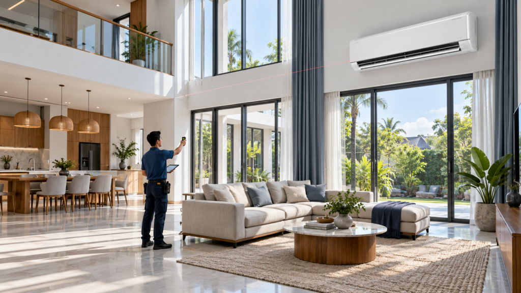 ช่างประเมินห้องขนาดใหญ่สำหรับแอร์ 24000 BTU