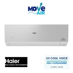 แอร์ติดผนัง Haier 13,000 BTU รุ่น HSU-13VRSA05SBF สีเงิน (WIFI+UV+PM1.0+VOICE CONTROL) Inverter 220 V